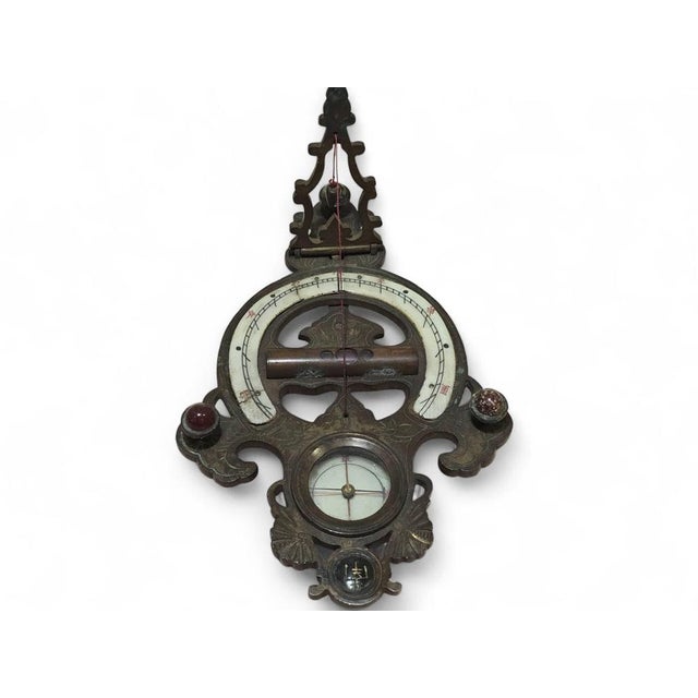 19th Century Chinese Portable Engraved and Enameled Bronze Sundial For Sale - Image 3 of 15