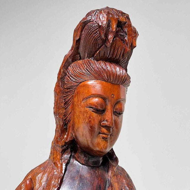 Large Wooden Goddess of Mercy Lord of Compassion Kannon Statue, Japan, 1800s For Sale - Image 4 of 18