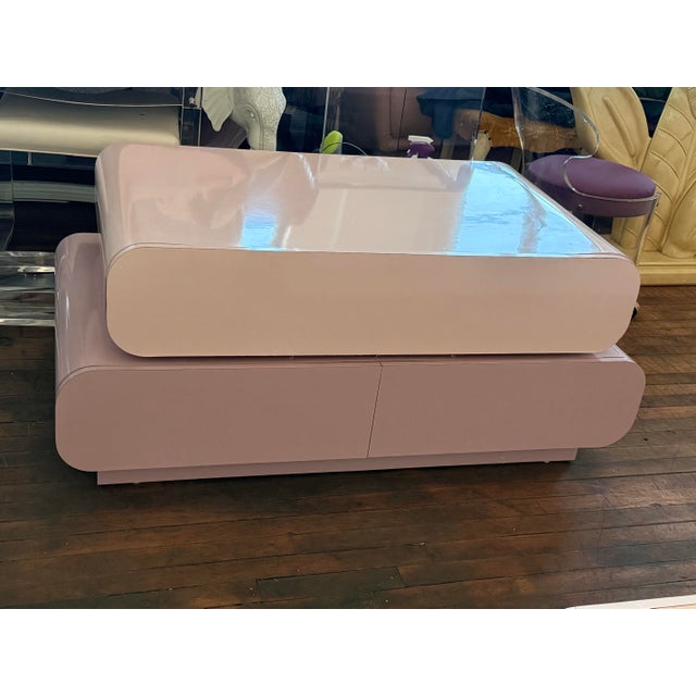 1980 Pink Tallboy Dressers - A Pair | Chairish