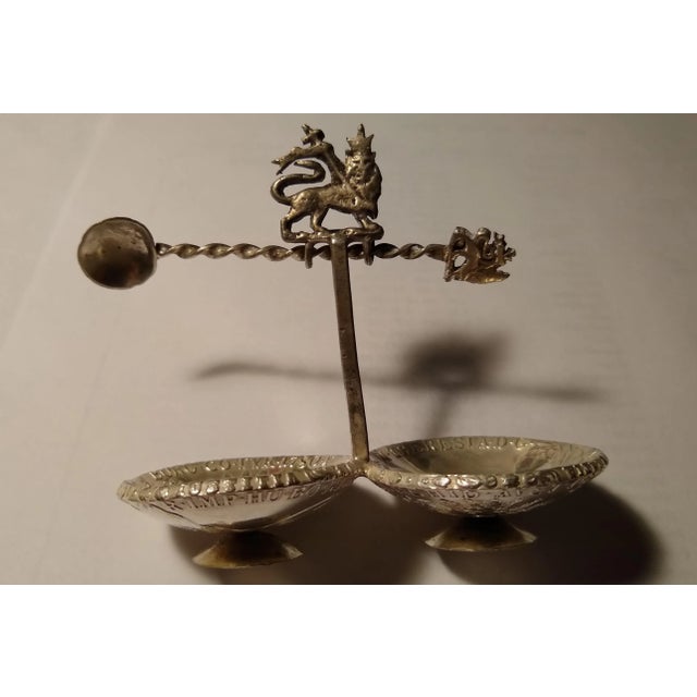 Vintage Silver Lion of Judah Salt and Pepper Holders For Sale - Image 9 of 9
