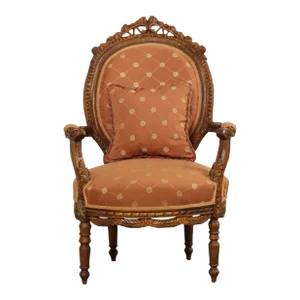 Late 20th Century French Louis XVI Victorian Style Carved Armchair