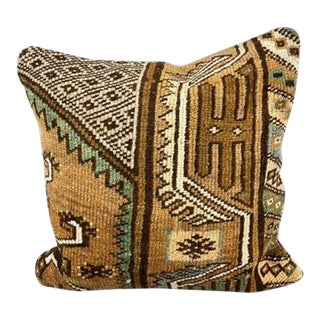 20 x 20 Rug Pillow Azure Melody Turkish Pillow Cushion Cover For Sale