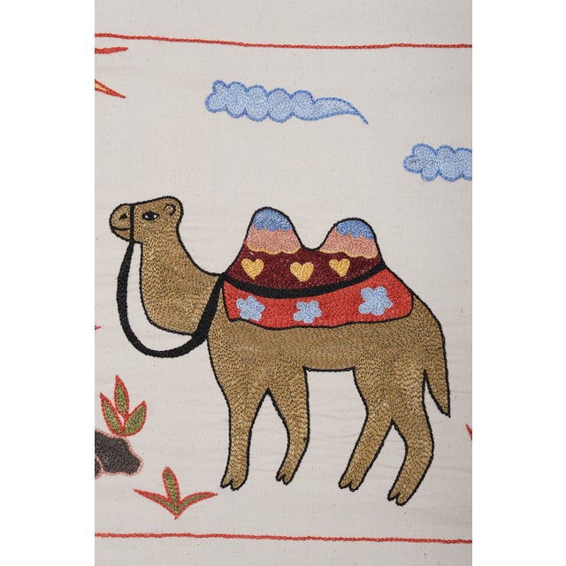 Camel Animal Motif Suzani Textile - Wall Decor For Sale - Image 8 of 10