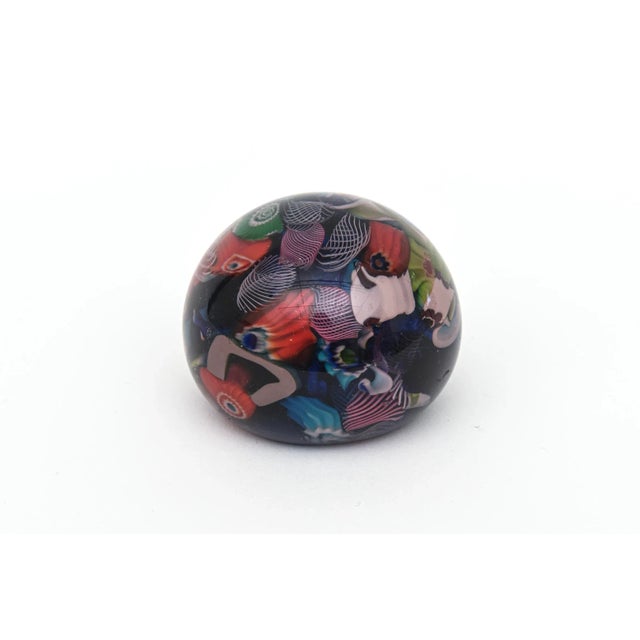 1950s Vintage Murano Fratelli Toso Millefiori Paperweight Blues, Reds, Green, Purple, Turquoise 50's For Sale - Image 5 of 11