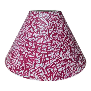 Custom Hand Painted Abstract "Linear Lines" Magenta Pink Lamp Shade
