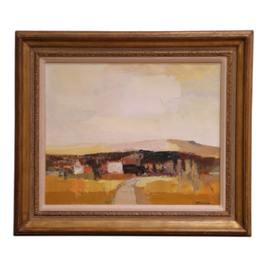 Mid 20th Century Mid-Century French Oil Landscape on Canvas "Paysage D’Alsace" Signed J. Muslin, Framed