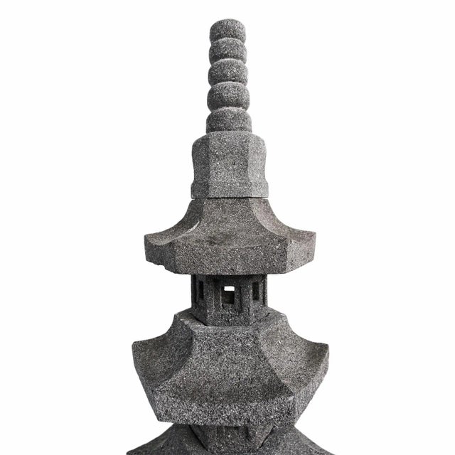 Asian Vintage Lava Stone Garden Pagoda For Sale - Image 3 of 3