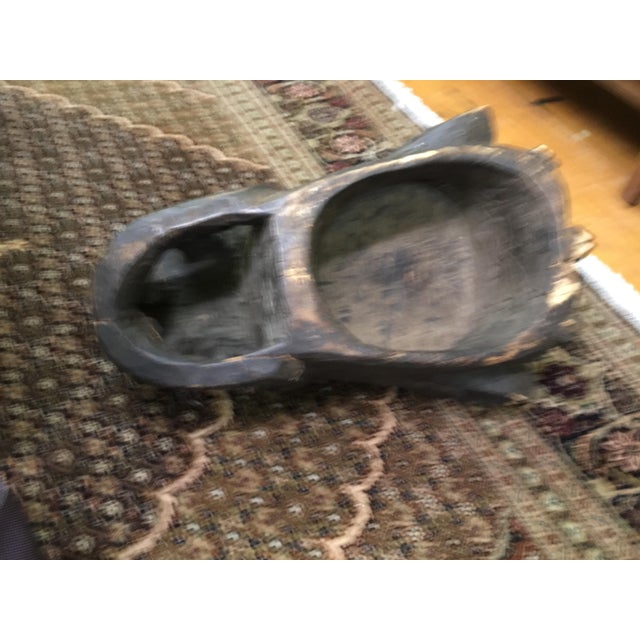 Gray Large Vintage Bamileke West African Carved Mask For Sale - Image 8 of 10