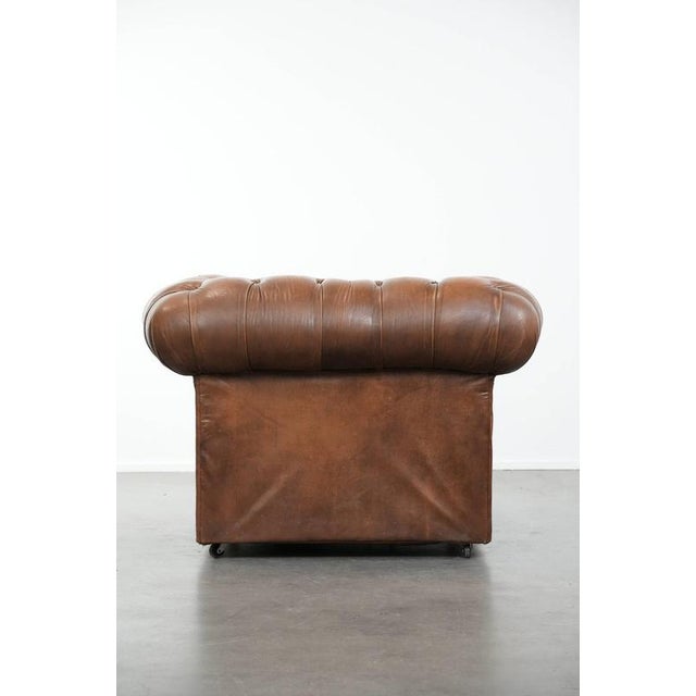 Chesterfield Club Chair in Cowhide For Sale - Image 4 of 16