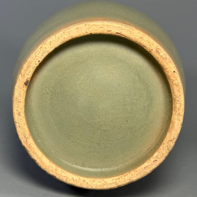 Green Antique Chinese Longquan Celadon Vase With Dragon Handles For Sale - Image 8 of 8