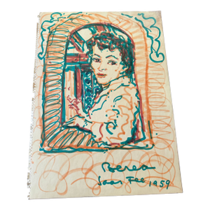 1959 Dimitrie Berea Portrait of Joan Fee Created With Magic Markers