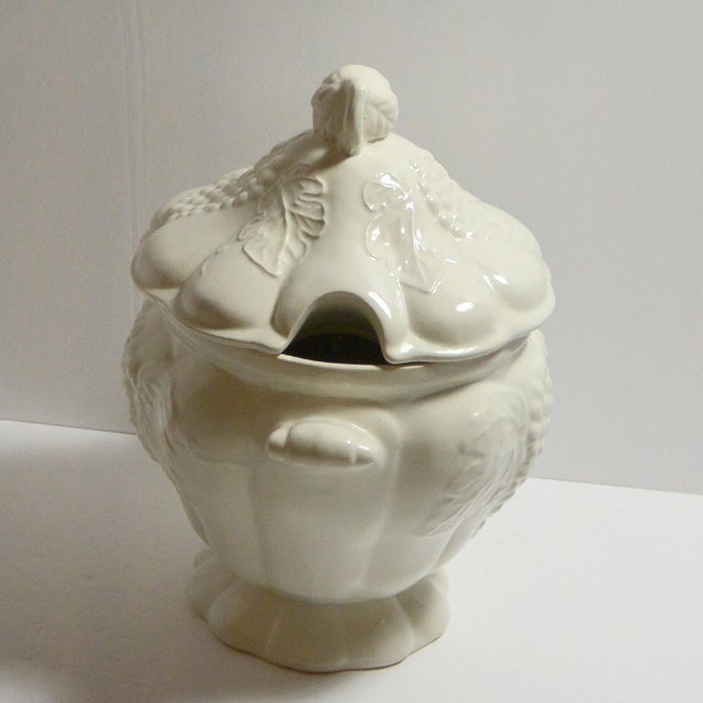 This White Grapevine California Pottery Large Soup Tureen would be the perfect complement to your holiday table or...