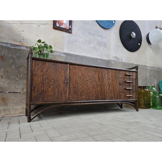 Mid-Century Sideboard in Wood and Bamboo, 1970s For Sale - Image 13 of 18
