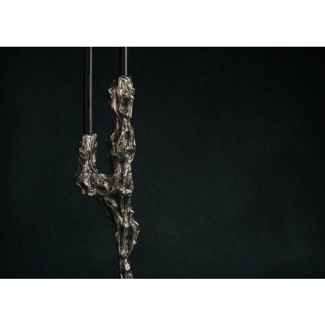 Contemporary Omnia Vanitas Vanité 4 Candelabra in Patinated Cast Bronze by William Guillon For Sale - Image 3 of 11