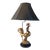 Vintage Sascha Brastoff Gold Plated and Black Rooster Table Lamp Signed For Sale
