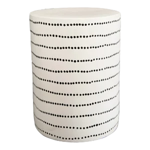 Minimalist Black and White Dot Pattern Made Goods Geoffrey Ceramic Indoor/Outdoor Stool