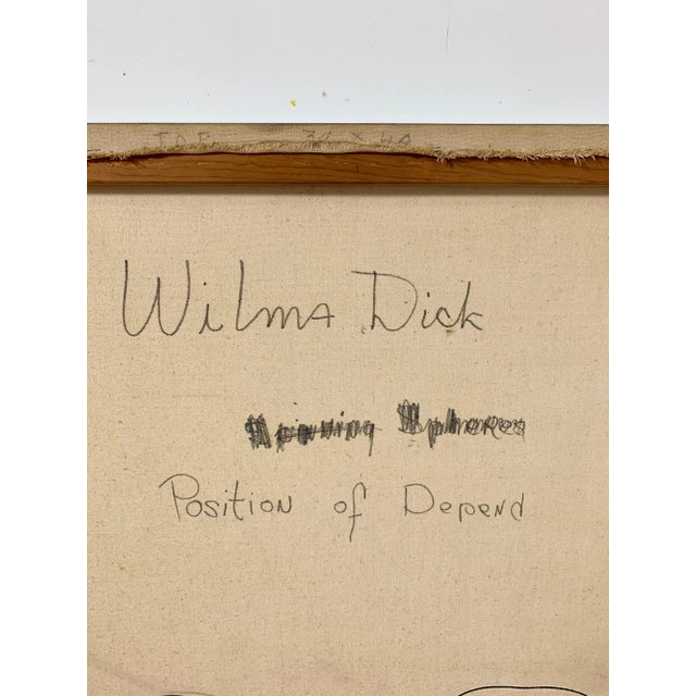 Yellow C. 1970s Op Art Painting Titled "Position of Depend" by Wilma Dick For Sale - Image 8 of 9
