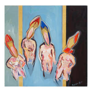 Surrealist Abstract Figurative With High Heel Heads by M. Jane Balanoff