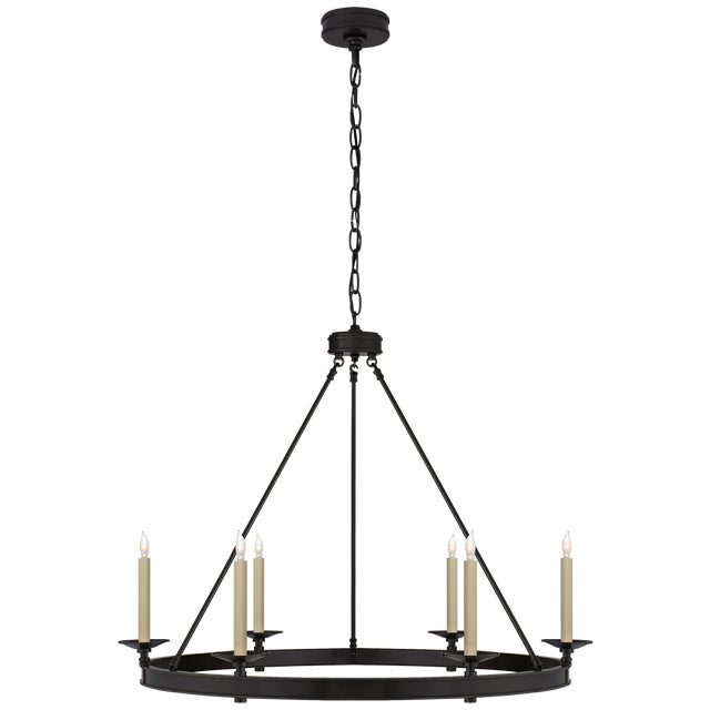 Launceton Ring Chandelier in Bronze Designer: Chapman & Myers Canopy: 5" Round Mounting: Chain Shade Detail: No Option...