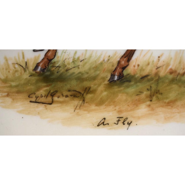 Traditional Set X 4 Cyril Gorainoff Hand Painted Equestrian Theme Dinner Plates For Sale - Image 3 of 10