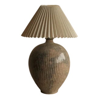 Crackled Ceramic Table Lamp For Sale