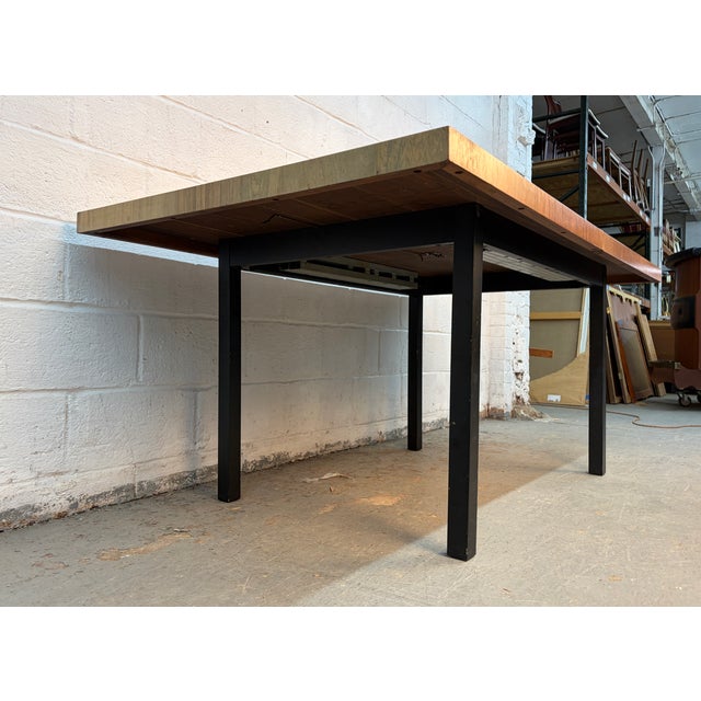 Mid 20th Century Attributed to Milo Baughman for Directional Mid-Century Mixed Wood Expanding Leaf Dining Table For Sale - Image 13 of 15