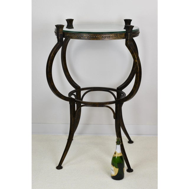 Round Metal & Glass Top Entry Table Chairish