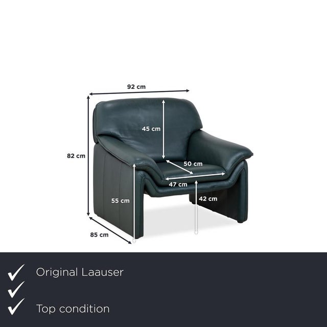 The Laauser Atlanta leather armchair in dark green impresses with its timeless design, high-quality materials, and...