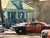 Photorealism Val Lewton1980s Vintage American Street Scene Painting, Landscape with Taxi Cabs, 1983 For Sale - Image 3 of 4