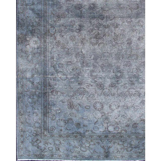 Indian Keivan Woven Arts Vintage Indian Amritsar Rug in Gray Tones and Brown Highlights For Sale - Image 3 of 13