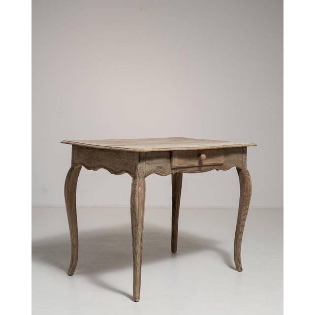 19th Century France Louis XV Antique White Oak Side Table For Sale - Image 12 of 15