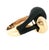 Contemporary Late 20th Century 14k Yellow Gold Black Onyx Offset Knot Ring, Size 6.5 For Sale - Image 3 of 4