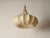 Marvelous and unique large mid-century bell-flower shaped cocoon pendant in resin and brass. This gorgeous ceiling lamp...