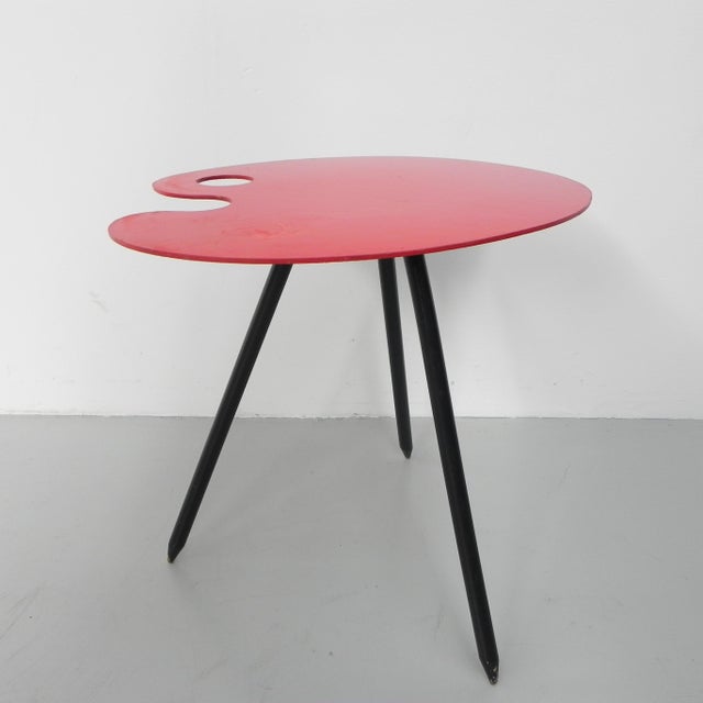 Black Painters Palette Side Table by Lucien De Roeck for Bois Manu, 1958 For Sale - Image 8 of 16