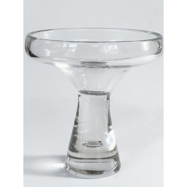 Orrefors Mid-Century Modern Heavy Orrefors Standing Fruit Bowl Signed 5.9 LBS C1940s For Sale - Image 4 of 7