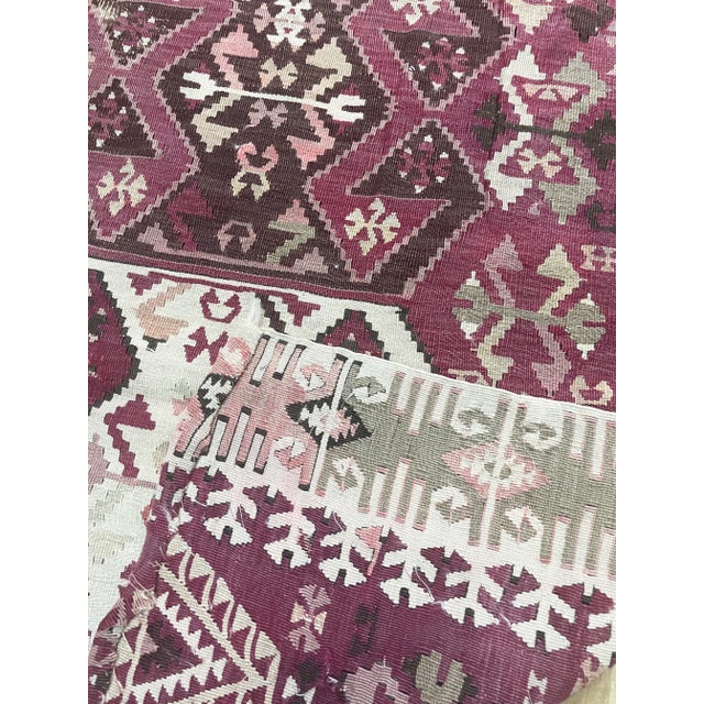 Antique Turkish Kilim, Fragment, as Is, C-1900's 2'6" X 7'2" For Sale - Image 4 of 7