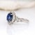 3.5cts Ceylon Star Sapphire Ring W Diamond Accents in 14k White Gold | Ov 9x7mm For Sale - Image 4 of 7
