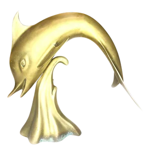1980s Vintage Brass Dolphin Figurine