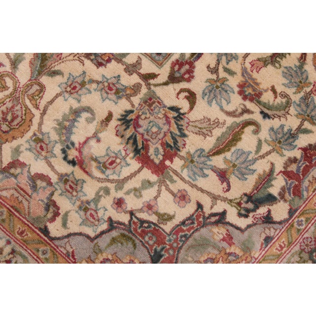 Shabby Chic Art Nouveau 1990's Pak-Persian Gray/Drk.green Wool Rug - 8'10'' X 12'5'' For Sale - Image 3 of 9