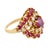 Vintage Gia 1.50 Carat Ruby Diamond 18k Yellow Gold Cluster Ring, Size 7.5 For Sale - Image 4 of 6
