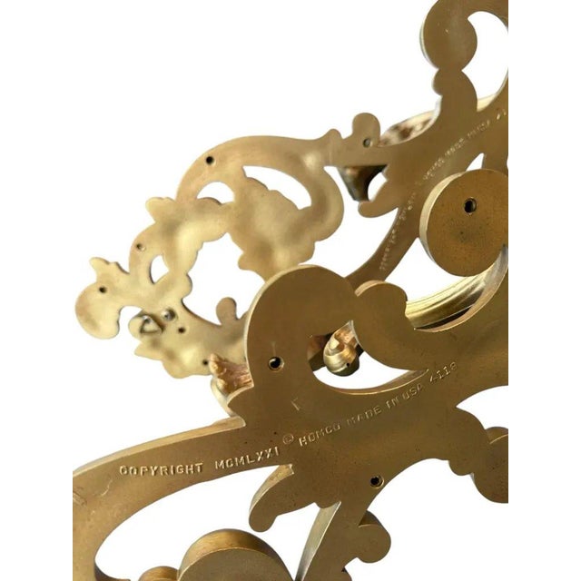 Vintage 1971 Homco #4138 Gold Rococo Floral Candle Sconces, Pair | Hollywood Regency For Sale In Portland, ME - Image 6 of 6