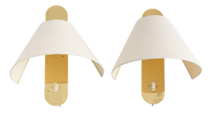 Brass Wall Lamps from Bergboms, Sweden, 1960s, Set of 2