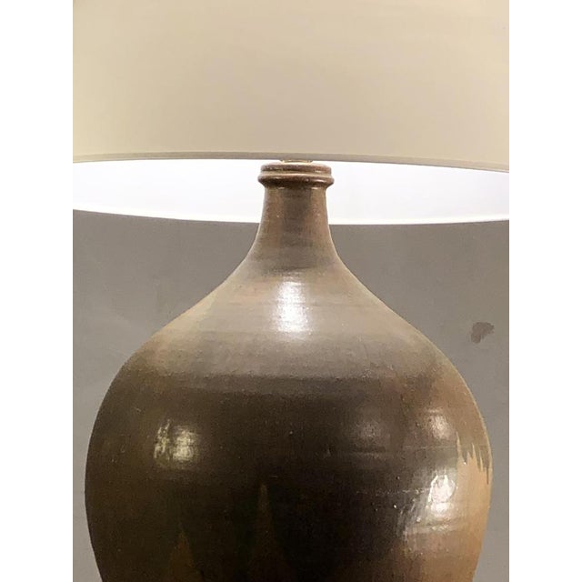 Vintage French Brutalist Ceramic Table Lamp from La Borne, 1970s For Sale - Image 4 of 12