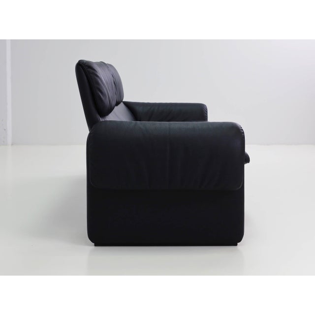 Two-Seather Sofa in Dark Blue Leather from de Sede, Switzerland, 1983, Set of 2 For Sale - Image 3 of 18
