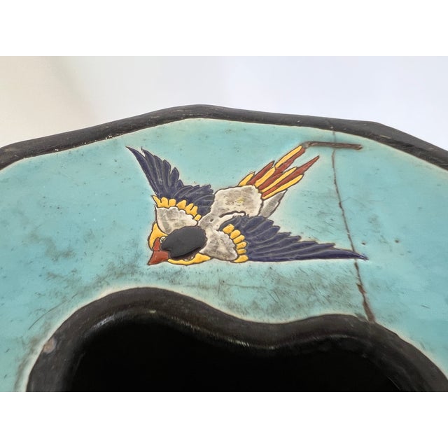 Large Japonist Ceramic Garden Stool attributed to the Longwy School, France, Late 19th Century For Sale - Image 14 of 17