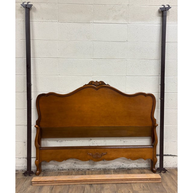 Late 20th Century Vintage Full Size French Provincial Rococo Style Bed For Sale - Image 5 of 12