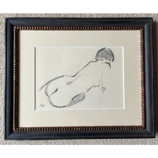 Original Nude Pencil Drawings-Custom Framed-Signed For Sale - Image 4 of 9