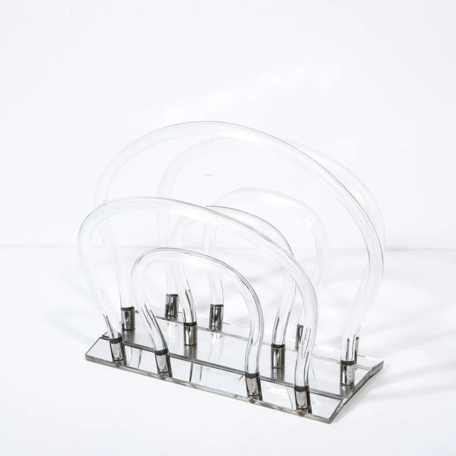 Mid-Century Modern Translucent Lucite Magazine Stand by Dorothy Thorpe For Sale - Image 10 of 12
