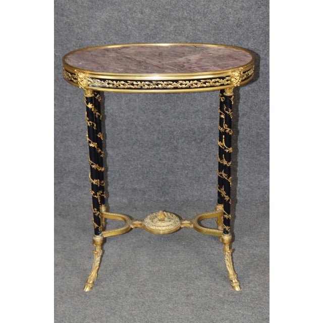 Late 19th Century 19th C German Louis XVI Style Ormolu Mounted Marble Top Table by August Forster For Sale - Image 5 of 15