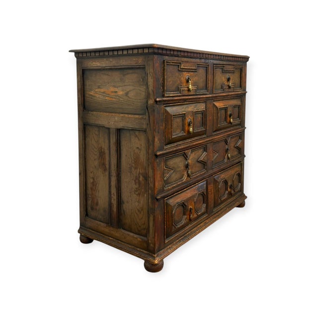 Antique Jacobean Style Carved Oak Dresser Chest of Drawers. For Sale In Seattle - Image 6 of 15